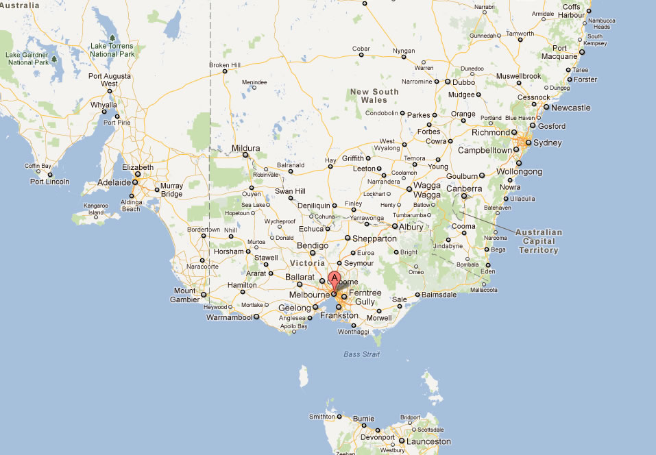 carte du melbourne australie